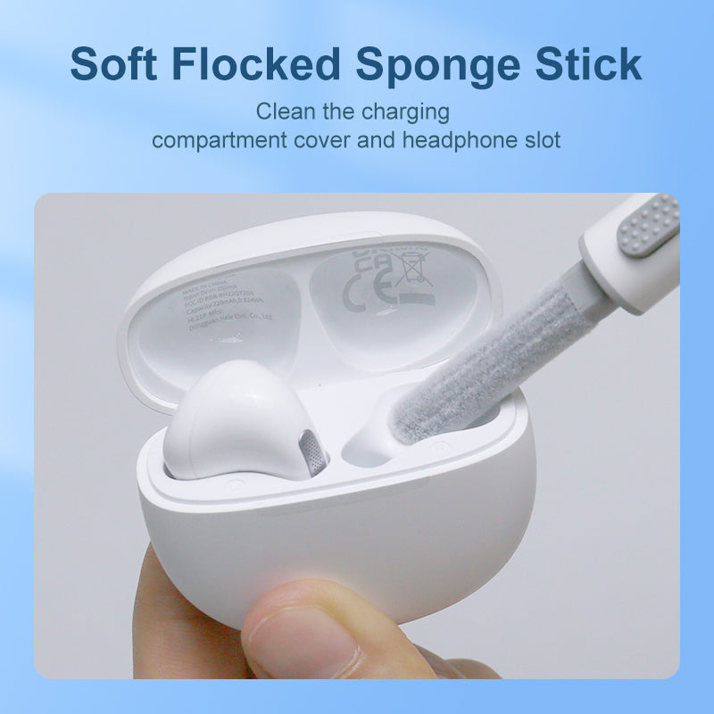 Penna per la pulizia degli auricolari con doppia punta retrattile