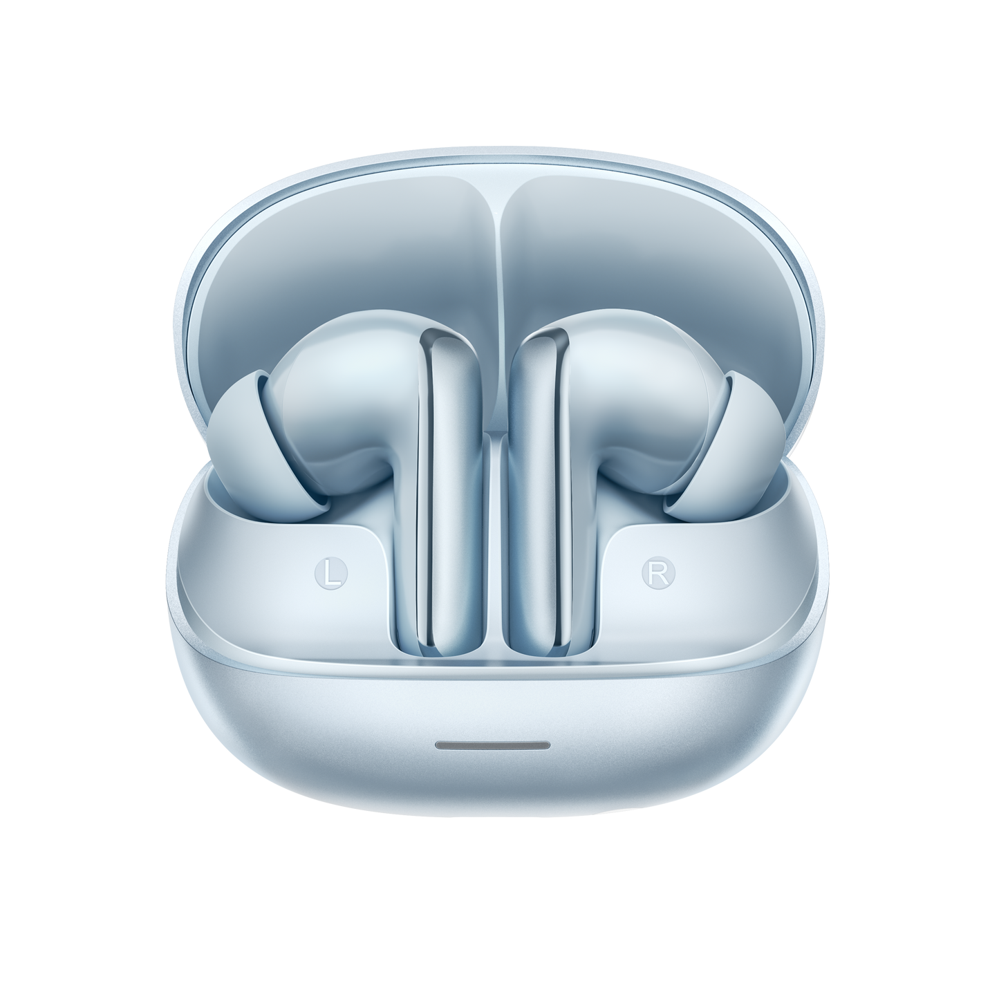 MeloBuds N65 – eleganti cuffie in-ear azzurro chiaro con custodia di ricarica.