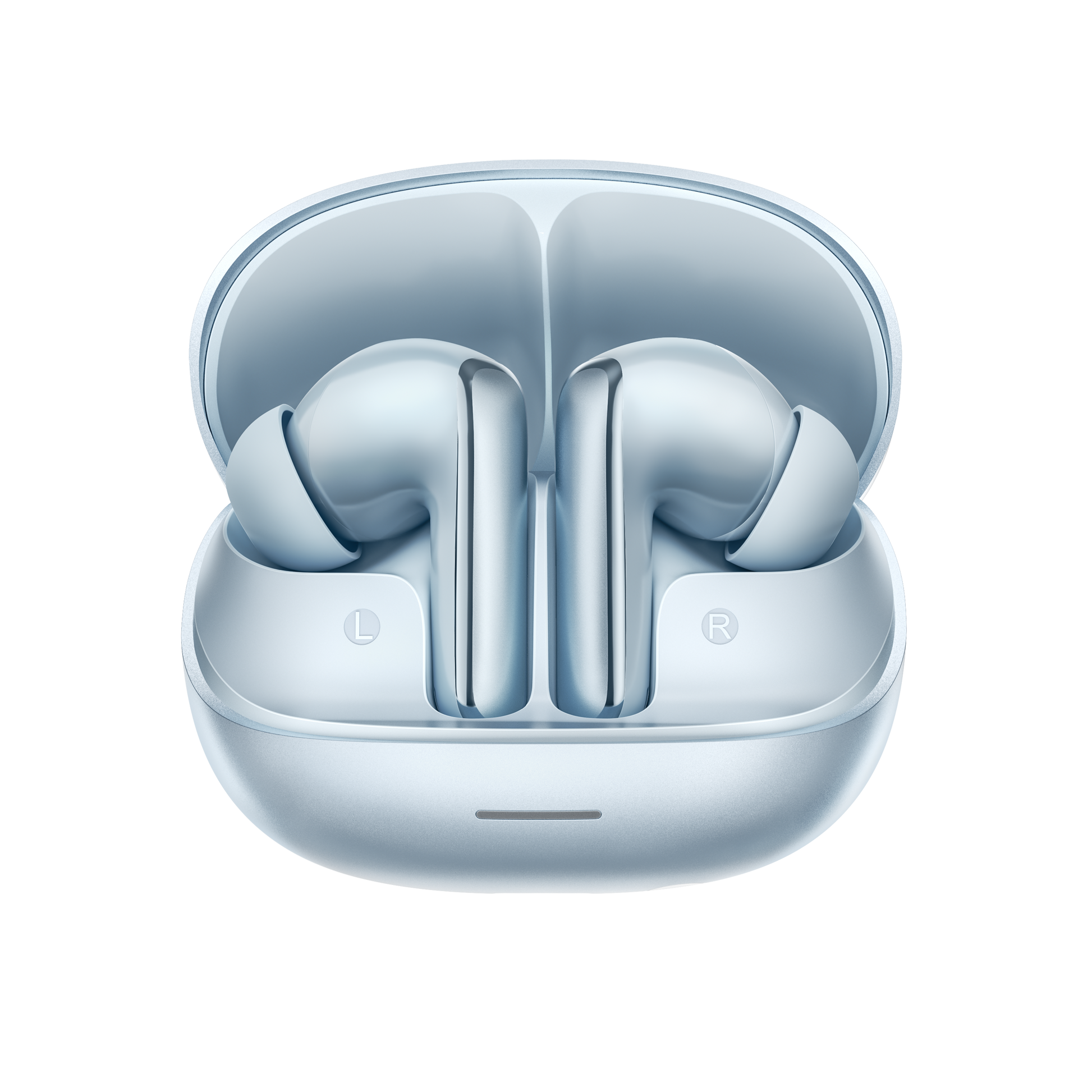 MeloBuds N65 – eleganti cuffie in-ear azzurro chiaro con custodia di ricarica.