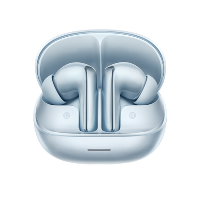MeloBuds N65 – eleganti cuffie in-ear azzurro chiaro con custodia di ricarica.
