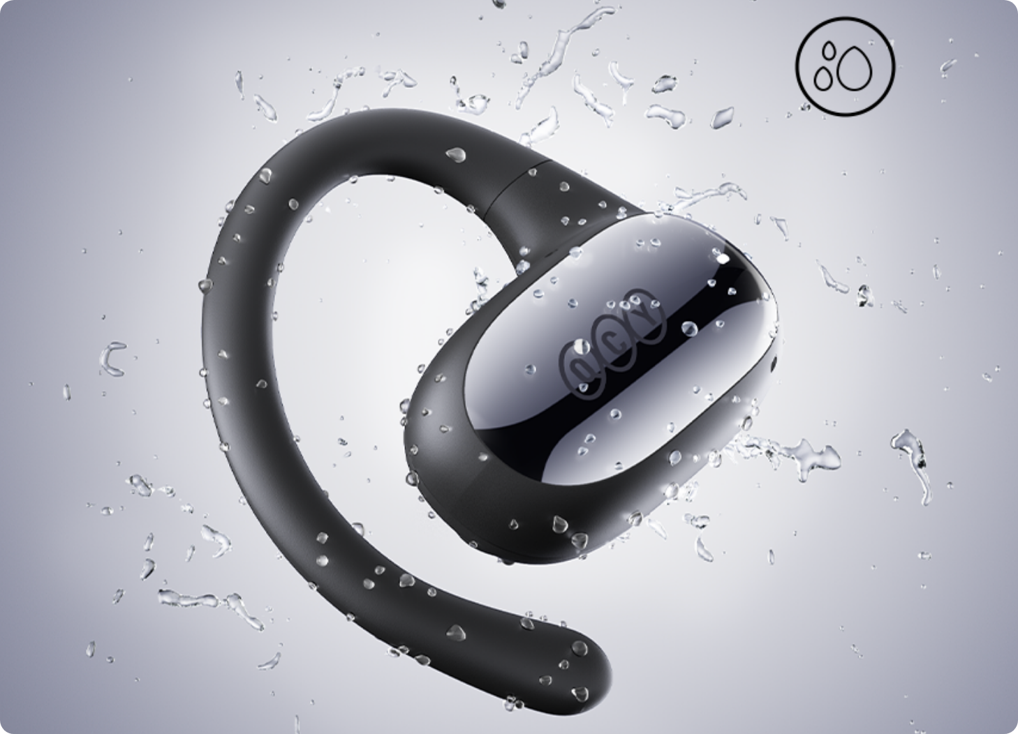 Cuffie Bluetooth resistenti al sudore con design impermeabile.