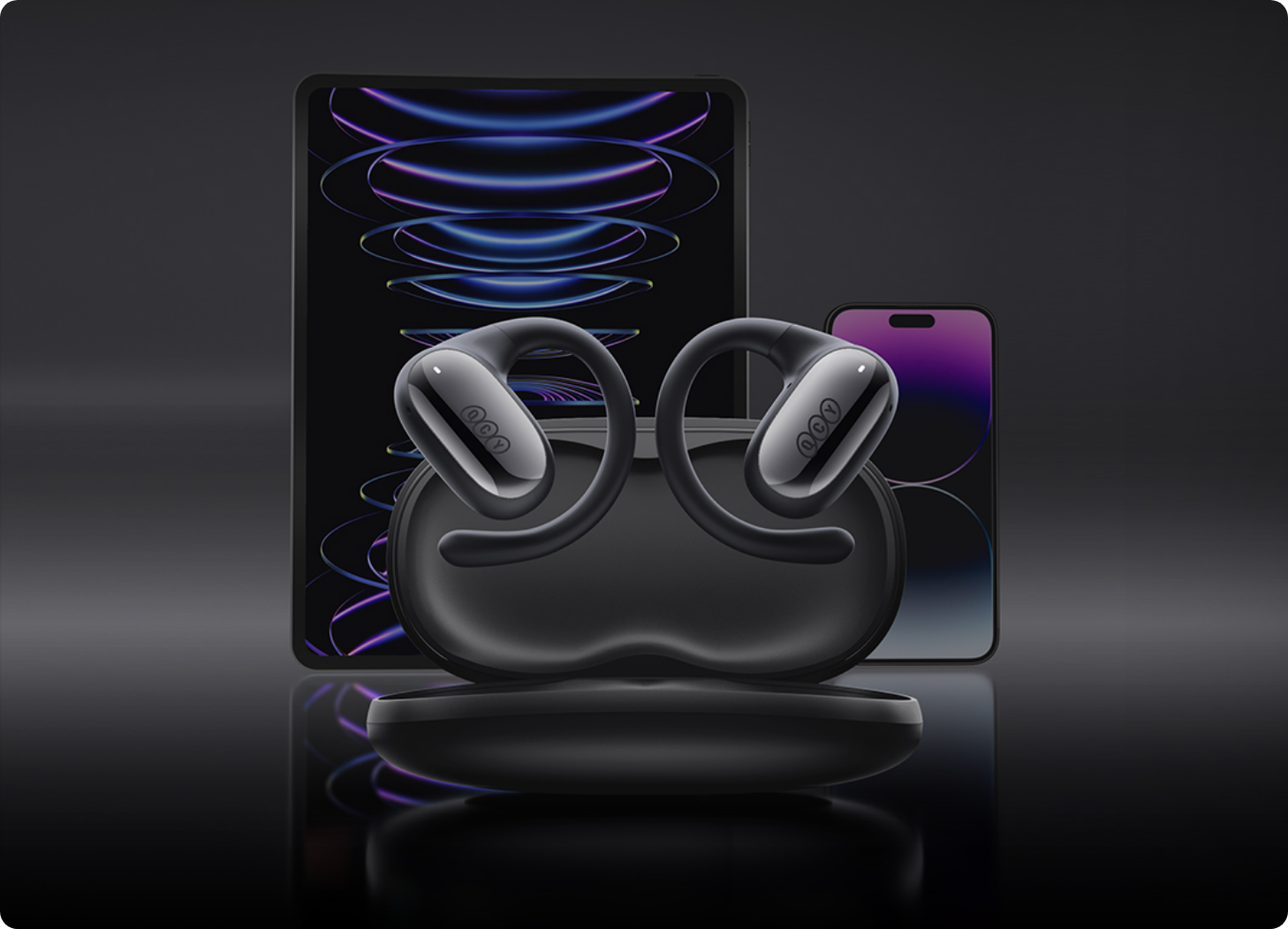 Auricolari sportivi QCY T13 con gancio auricolare, wireless, impermeabili IPX5, per iPhone e Android.