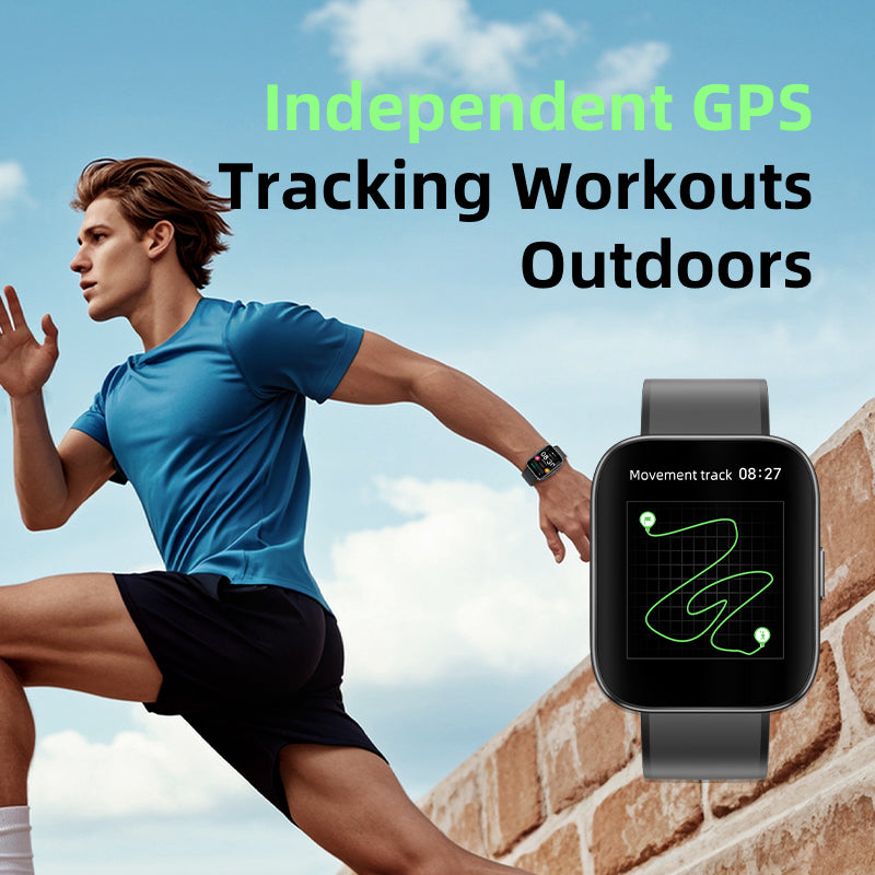 QCY Urban GS Smart Watch displaying time, date, and health metrics on a stylish screen