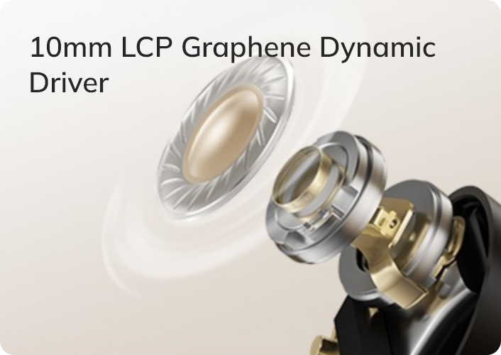 Driver dinamico in grafene LCP da 10 mm per qualità audio superiore nelle cuffie