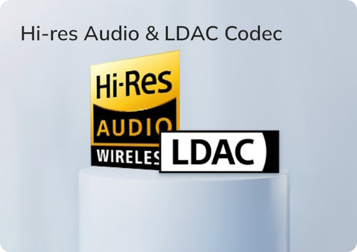 Logo Hi-Res Audio e Codec LDAC – Tecnologia audio wireless premium