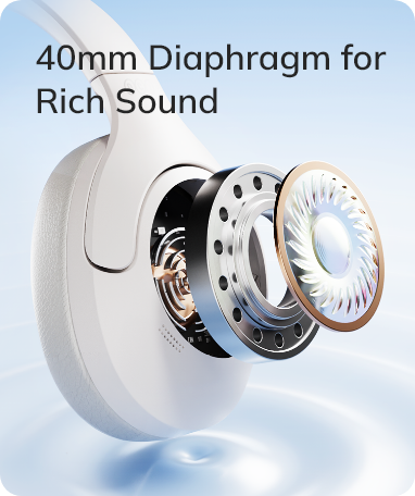 Cuffie con diaframma da 40 mm per un suono ricco.