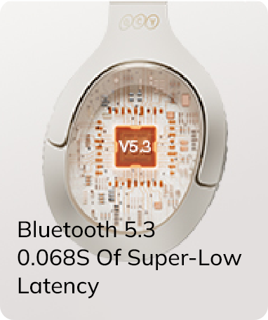 Cuffie con Bluetooth 5.3 e latenza super bassa di soli 0,068 secondi.