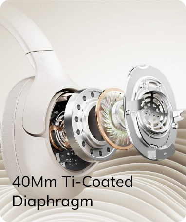 Membrana rivestita in titanio da 40 mm in cuffie di alta qualità per un suono chiaro.