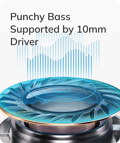 Cuffie con driver da 10 mm per bassi potenti.
