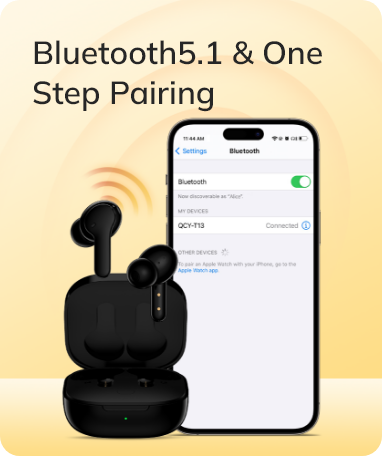 Auricolari Bluetooth 5.1 con abbinamento One-Step: connessione rapida allo smartphone, piacere senza fili.