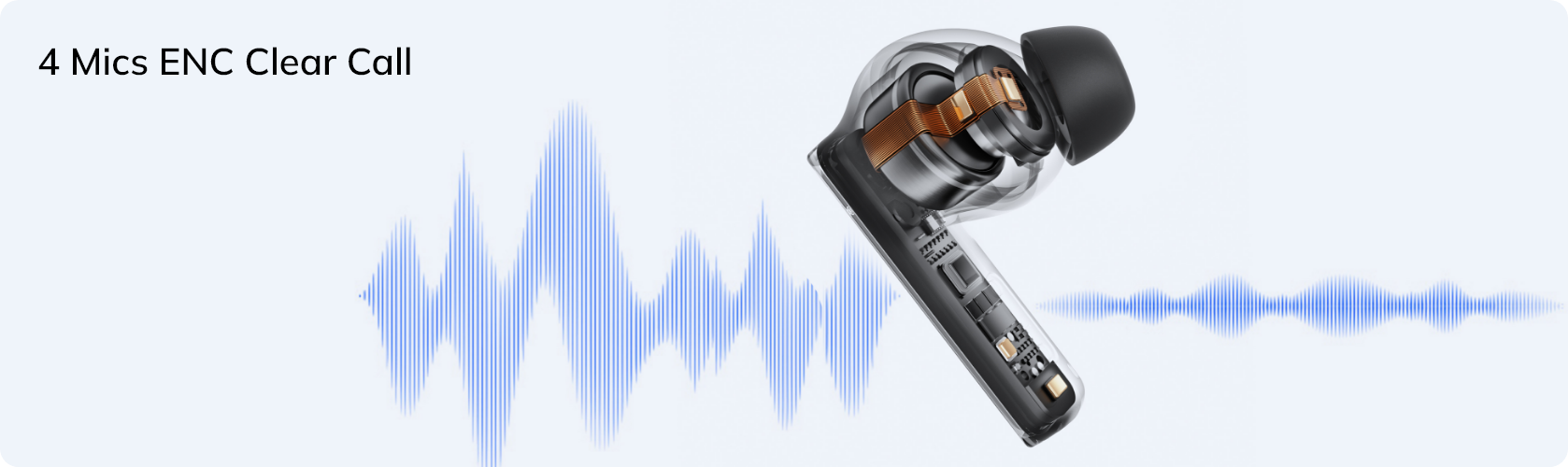 Auricolari in-ear con 4 microfoni per chiamate nitide e cancellazione del rumore.