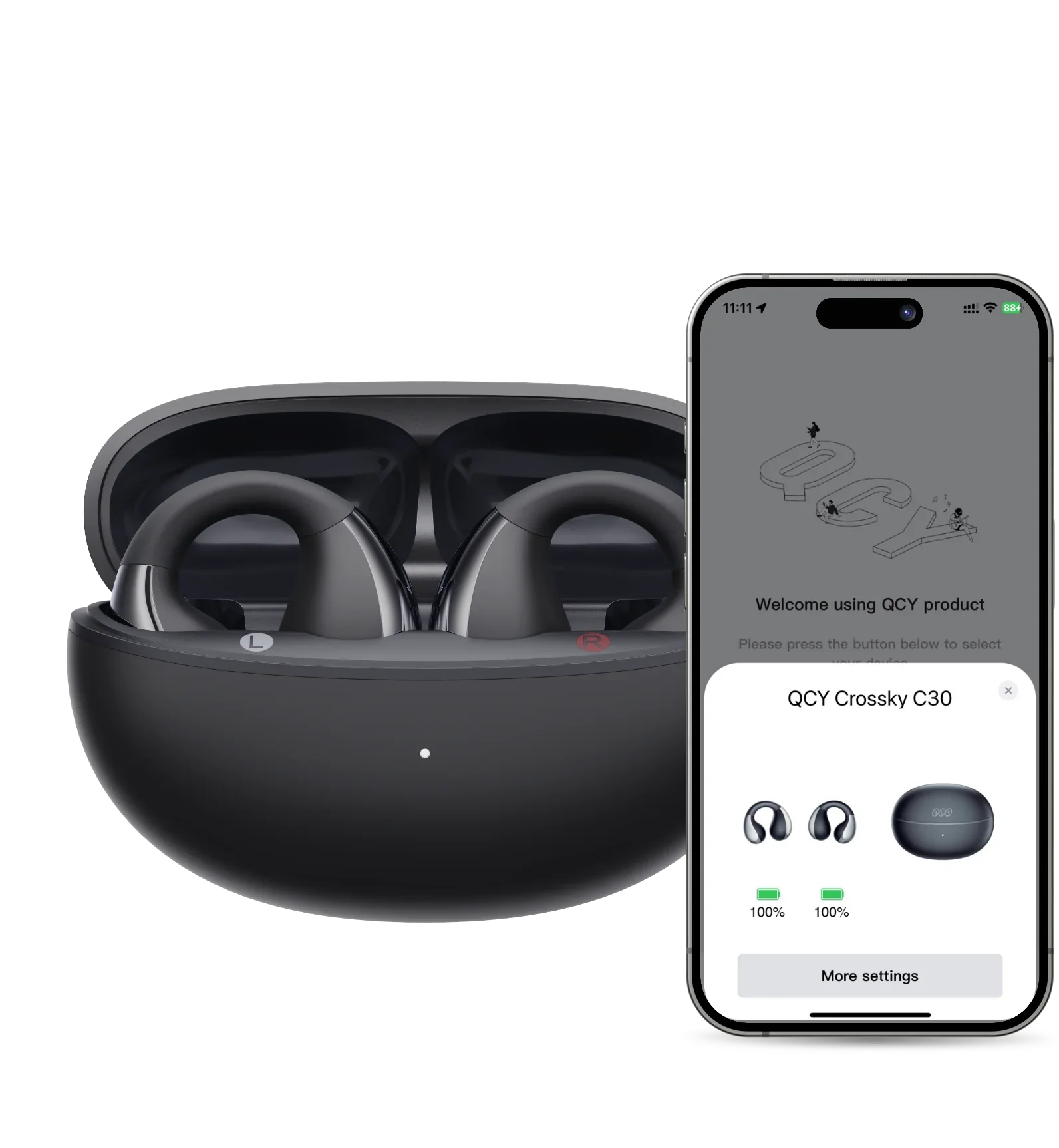 Auricolari True Wireless QCY Crossky C30 con custodia di ricarica