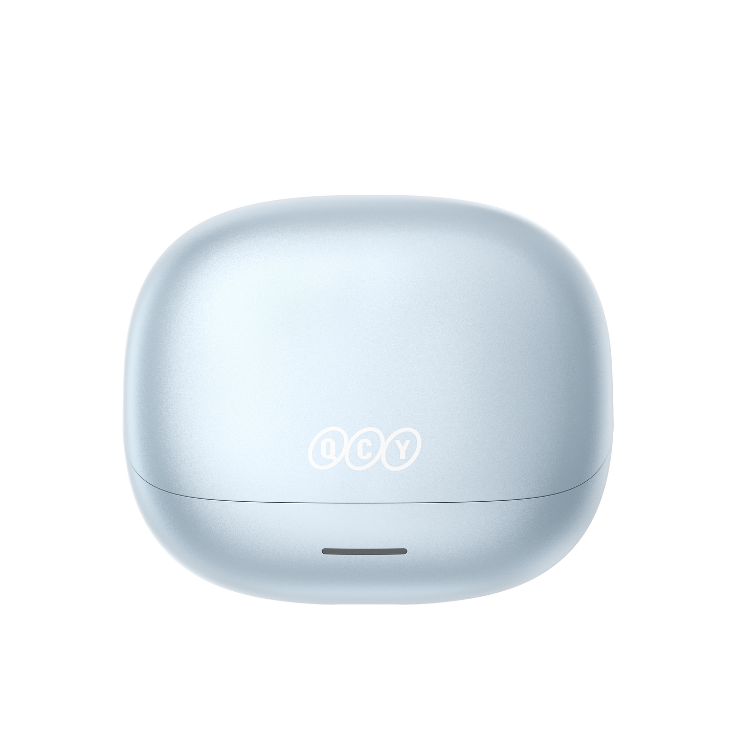 MeloBuds N65 auricolari wireless in elegante azzurro chiaro con logo, custodia di ricarica compatta per viaggi.