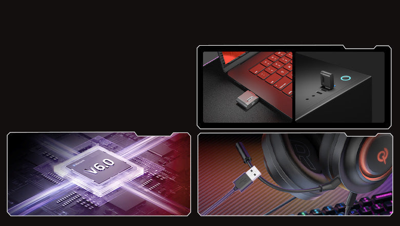 Laptop da gioco con tastiera rossa, chip V6.0 e cuffie USB-C