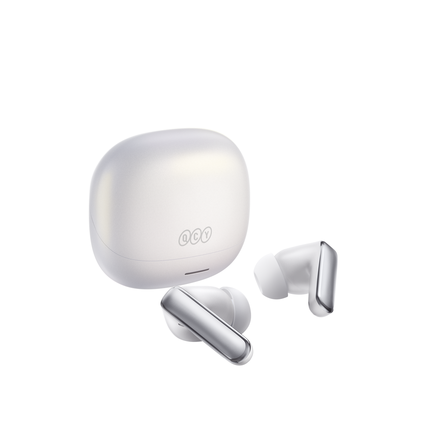 MeloBuds N65 – auricolari wireless bianchi con custodia di ricarica.