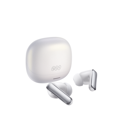 MeloBuds N65 – auricolari wireless bianchi con custodia di ricarica.