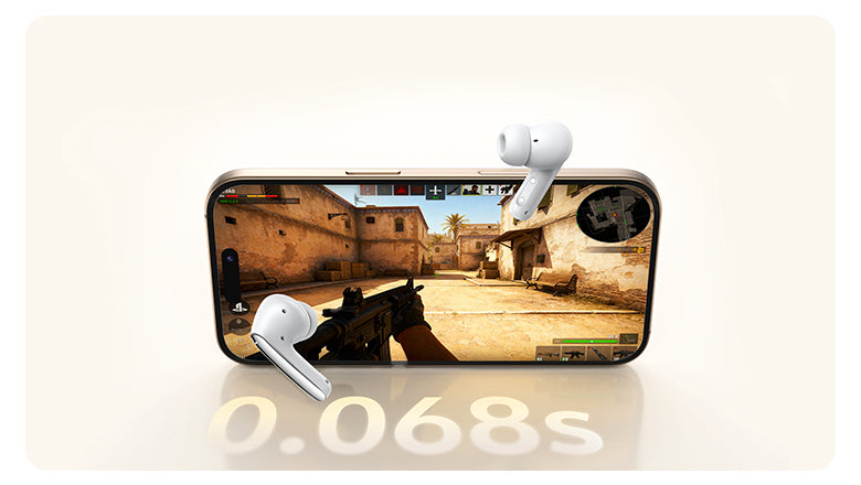 Auricolari wireless a bassa latenza per esperienze di gioco mobile – tempo di risposta di 0,068 secondi