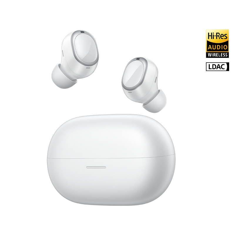 QCY MeloBuds A30 Auricolari True Wireless con Hi-Res Audio e tecnologia LDAC, bianchi, nella custodia di ricarica