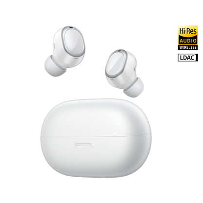 QCY MeloBuds A30 Auricolari True Wireless con Hi-Res Audio e tecnologia LDAC, bianchi, nella custodia di ricarica